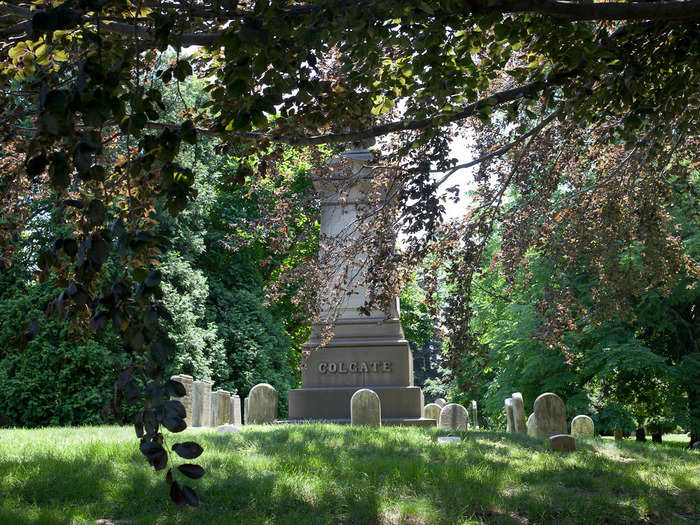 This is the grave of William Colgate, the founder of Colgate-Palmolive and Colgate University.