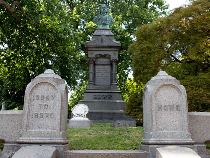 This is the grave of Elias Howe, Jr., who invented the sewing machine.