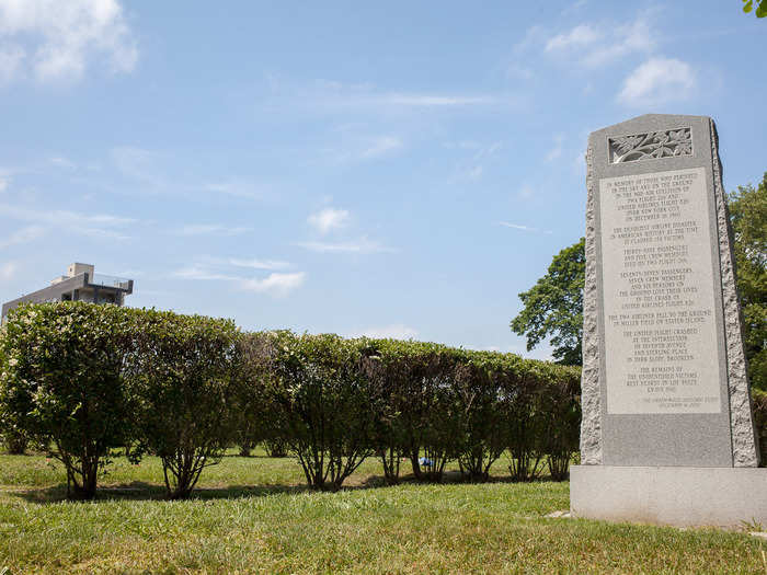 The cemetery recently arranged to build a memorial for the victims of a 1960 mid-air collision between two airliners. 134 people were killed it total, and the remains of unidentified victims were brought to Green-Wood.