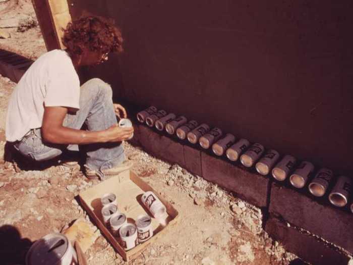 But Reynolds soon realized they could use the cans as-is. The air inside, along with foam sheets, acts as an insulator, keeping the structure energy-efficient.