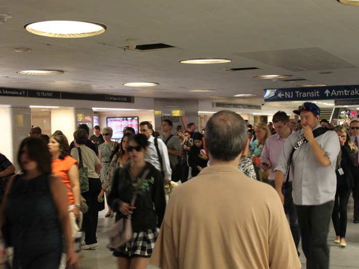 Leaving Penn Station proper during rush house can be almost as difficult as leaving the train platform.