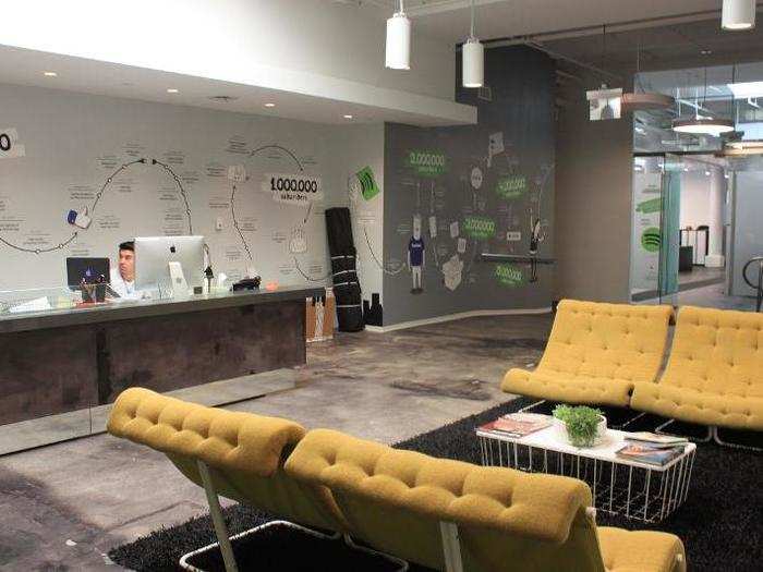 The office is home to a little over 300 Spotify employees.