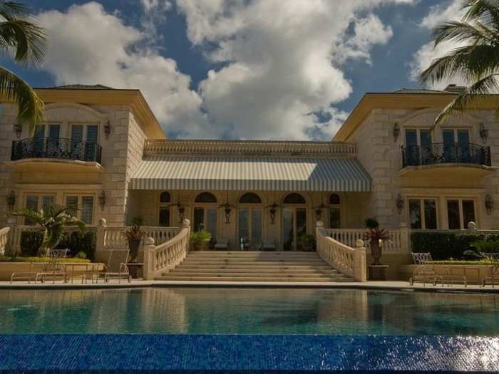 The infinity pool has a cabana house with two bathrooms, as well as steam and massage rooms.