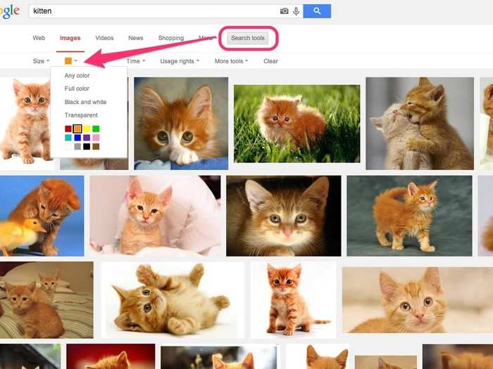 Color filtering in Google image search can be very helpful. Once you search for something, you can find the color filtering options under "search tools."