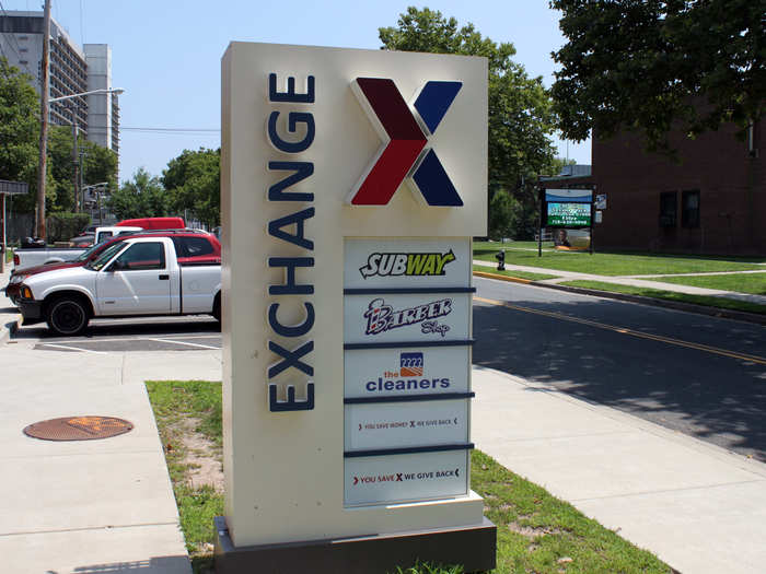 The exchange sells fast food, electronics, housing items, and clothes at discounted rates and tax-free.