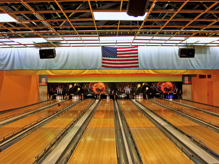 There is even an eight lane bowling alley.