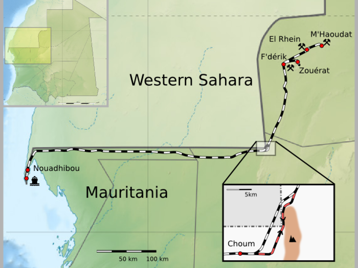 Nouadhibou is the western end of the Mauritania Railway. From here, the tracks run deep into the desert, some 437 miles.