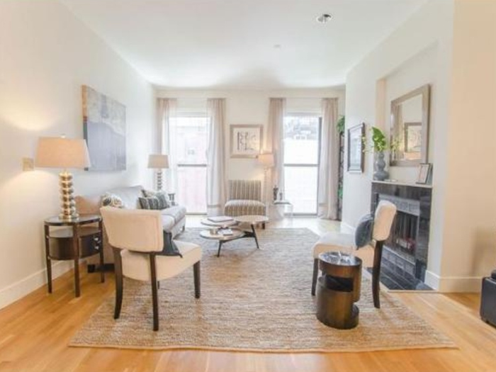 In Boston, Massachusetts, $1.065 million will get a 1,097-square-foot, 2-bedroom, 2-bathroom apartment with panoramic views of Newbury street.