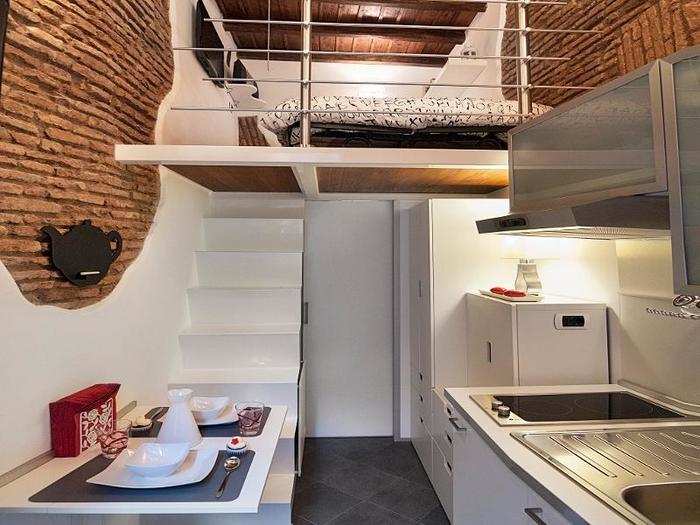 The owner of this 75-square-foot house in Rome rents the space to friends and tourists.