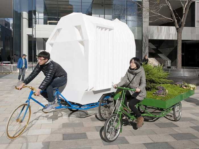 This small home in China is built on top of a tricycle.