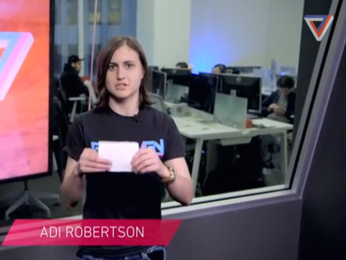 Tech journalist Adi Robertson has a magnet in her finger