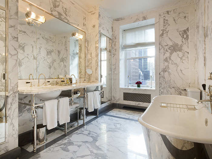 Each bedroom has its own marble bathroom.