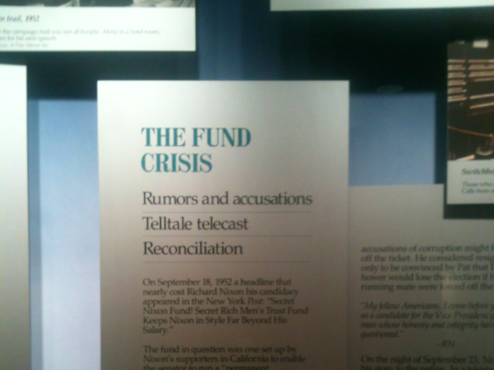 The "Checkers" speech is perhaps the best example of how the museum treats the tragic, hysterical and infuriating moments of Nixon