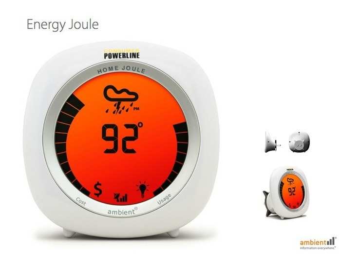 The Energy Joule tracks energy prices by glowing red if prices are high, yellow if prices are average, and green if prices are low.