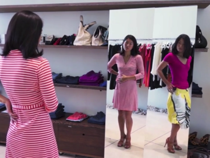 MemoMi is a mirror that records the outfits you try on, so you can compare them and decide what to buy or wear.