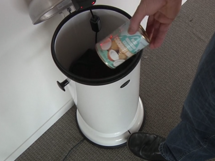 The Amazon Trash Can, created at the MIT Media Lab, scans any objects you