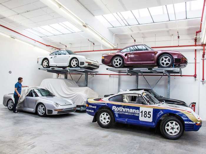 The warehouse is home to a collection of ultra-rare 959 supercars. These machines were the most advanced cars in the world when they debuted in the mid-1980s. The 