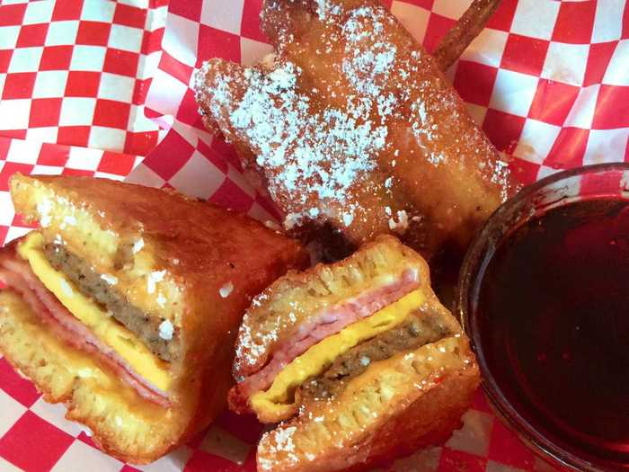 Feast on deep fried food at a state fair.