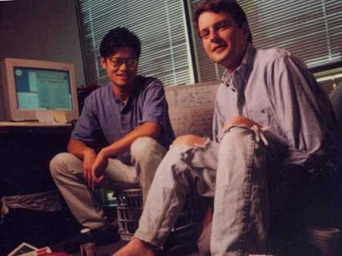 Yahoo cofounders Jerry Yang and David Filo developed their site on campus.