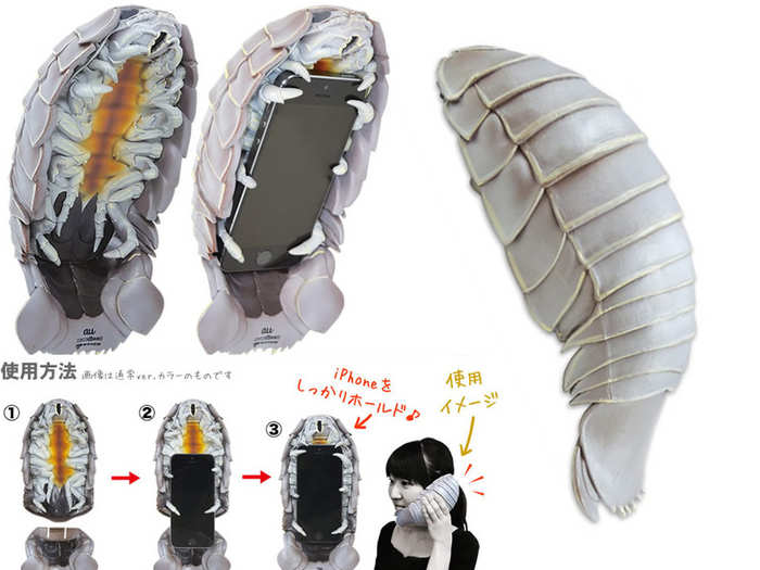 Walk around with an Isopod latched onto your phone with the Japanese Isopod case by Rhubarb Gusokumushi