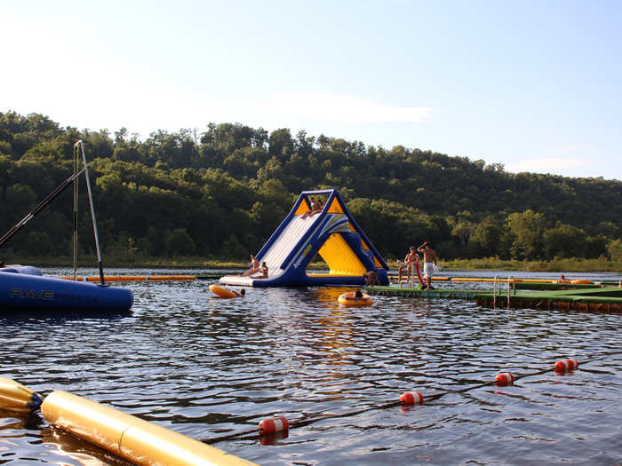 The water park is almost always open if I want to cool off in the lake, try the slide, or take a waterskiing lesson. Kayaks, paddleboards, and canoes are available for take-out, and there