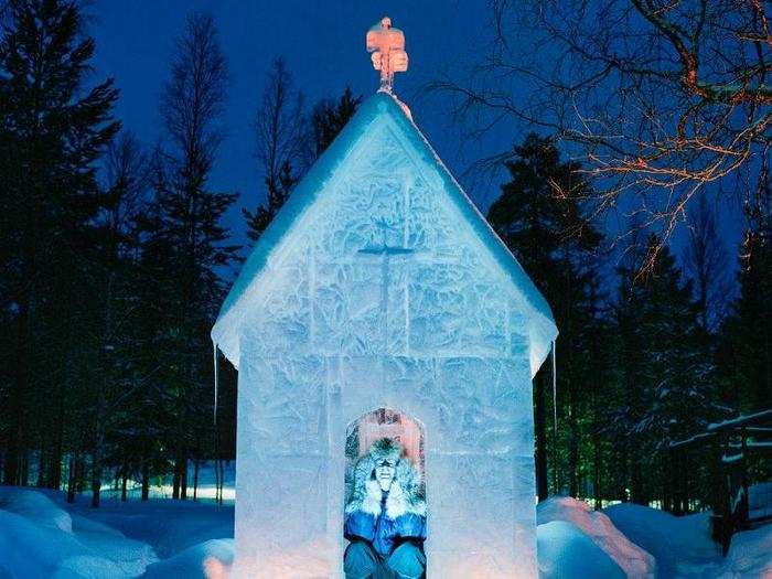 Matti Härkönen builds a fresh ice house in his garden in Sonka, Finland, each year. Due to his bad back, this year