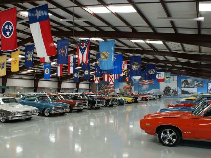 The coolest part of the house is definitely the the auto barns. One includes a retro gasoline station, an office, and three complete maintenance bays.