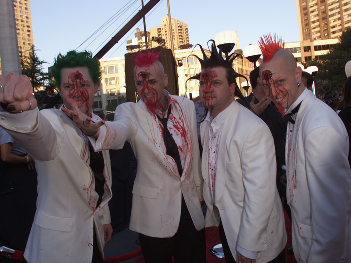 Mudvayne went for a scarier look during the 2001 awards show held at Lincoln Center.