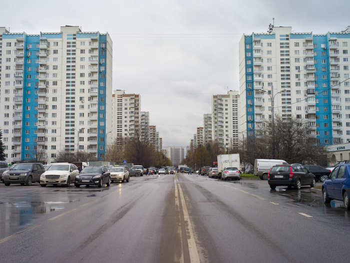 Other structures were repurposed. These eighteen 16-story buildings were created to house athletes at the the 1980 Summer Olympics in Moscow, though only a few of them were used, due to the US-led boycott of the games. They have since been made into permanent apartments for state employees.