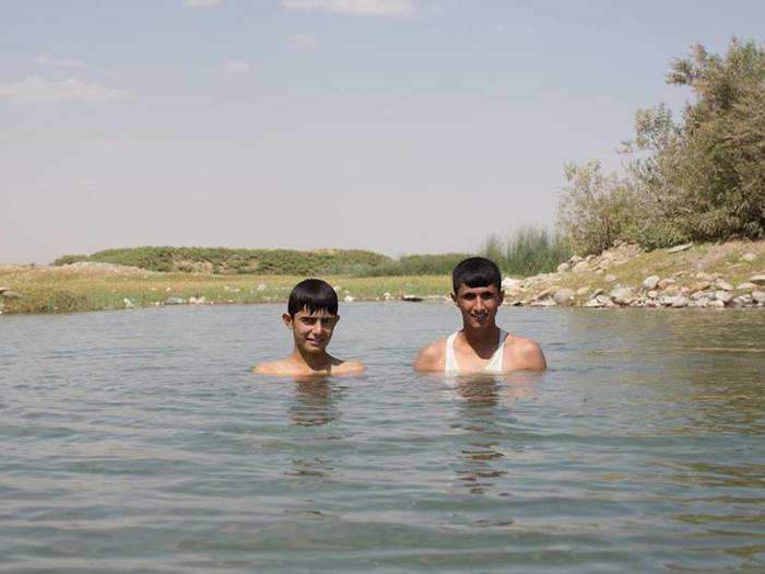 "Swimming is the greatest thing in life. If we have time, we swim ten times per day." (Kalak, Iraq)