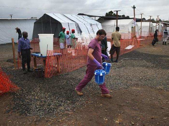 This is a new U.S. Center for Disease Control laboratory. It is being used to test the flood of patients coming into the Doctors Without Borders center.