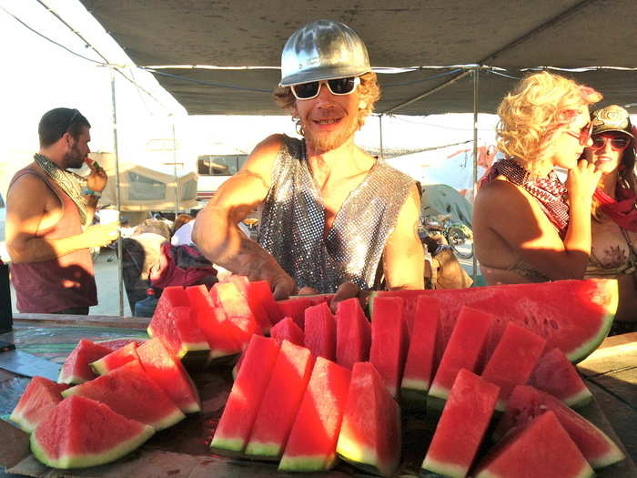 This camp offered free fried chicken and watermelon. And they delivered!