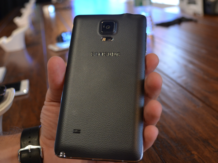 Expect to see the same faux-leather back as the Note 3 on the Note 4. It