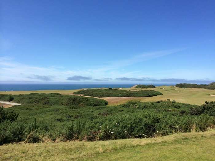 This is a view from the third tee box on Pacific Dunes. From here, you start moving out to the ocean.