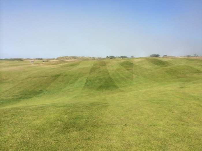 This photo is of the hump-filled fairway on the par 5 13th hole. One thing that