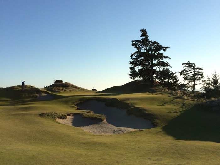 None of the holes are longer than 150 yards. They all have views of the ocean, and they play in the wind. It