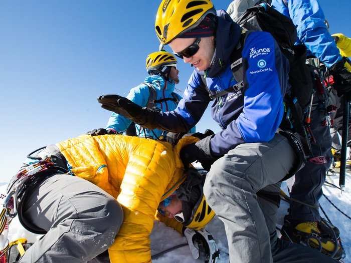 They climbed for hours without a problem. Just 600 feet from the summit, however, Sam began to suffer from extreme altitude sickness that made it difficult to continue.