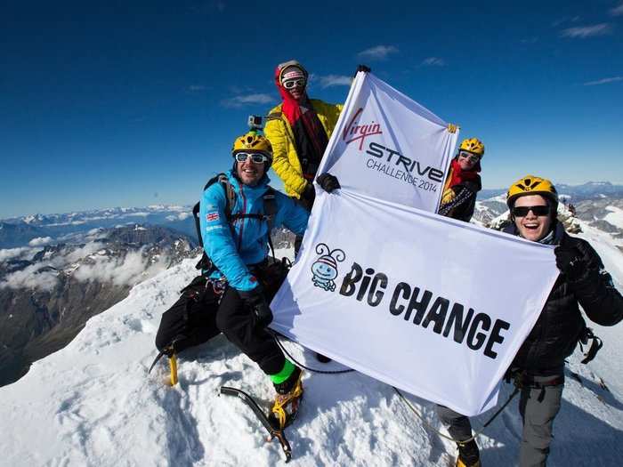 With one final push, Sam, Noah, and Stephen Shanly made it to the top with the help of their guides.
