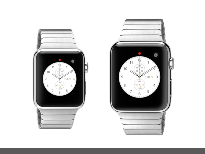 The Apple watch comes in two sizes.