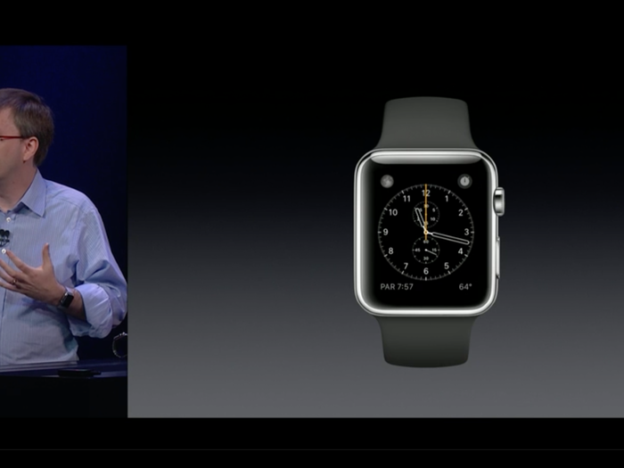 The Apple Watch has a "taptic engine," a vibration the watch sends to your wrist when you get notifications.