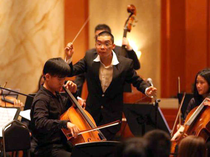 Sam Wu composes music for ensembles around the world and conducts two orchestras.