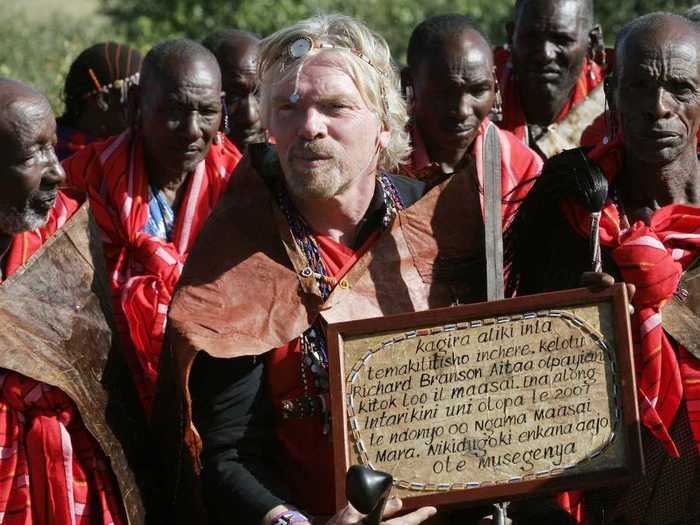 Branson traveled to Nairobi in 2007, where he was installed as a Maasai elder in a special ceremony.