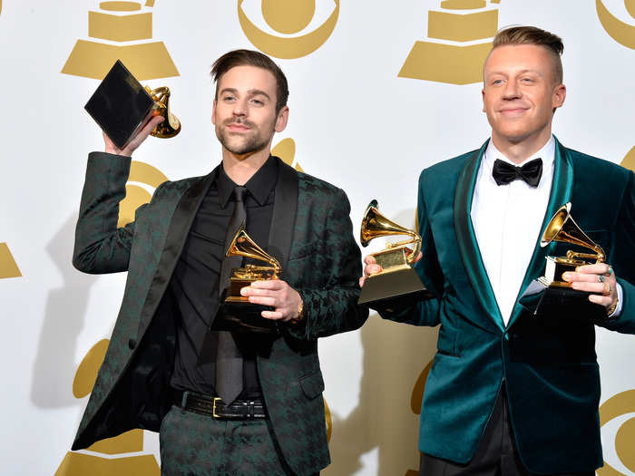 While their look might be a little daring for most men, Ryan Lewis and Macklemore weren