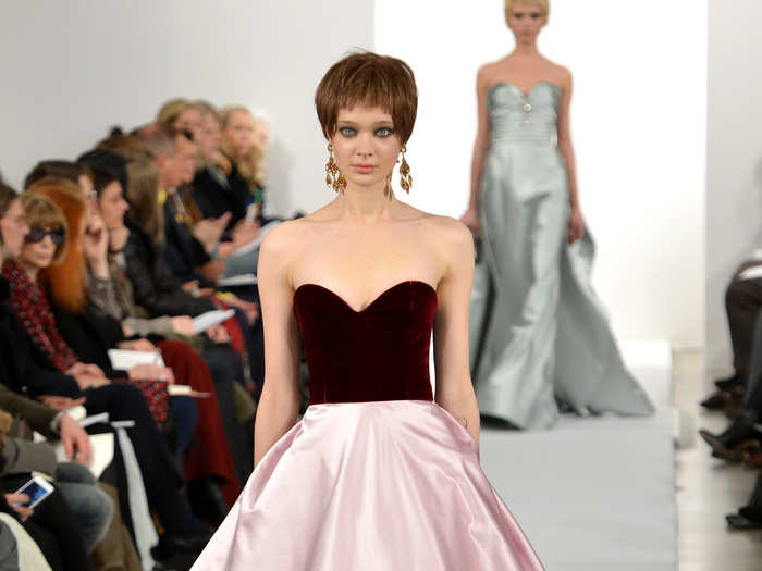 Oscar de la Renta breathed new life to the color block trend with this dress for his Fall 2014 Collection.