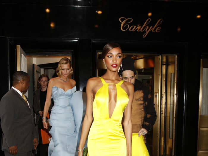 Model Jourdan Dunn took yellow to a whole new level in her Met Gala gown.