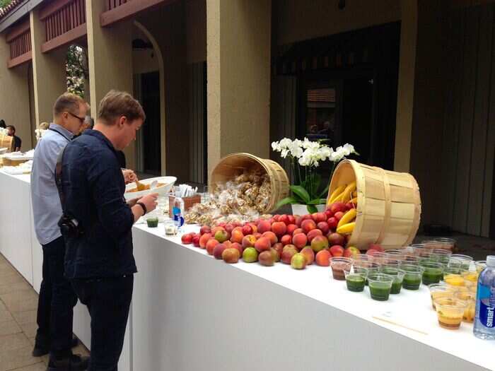 Apple had a variety of healthy breakfast food for reporters.