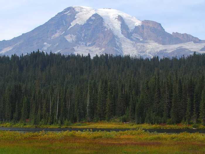 19. Mount Rainier National Park in Washington is gorgeous not only because of its namesake peak, but for the valleys, waterfalls, meadows, forests, and even glaciers, that surround it.