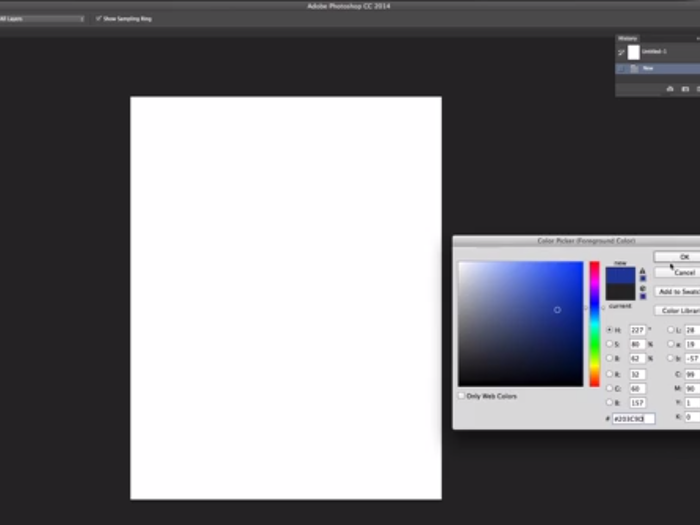 Create a new document in Photoshop or a similar tool and paste the color so that it takes up the entire document.