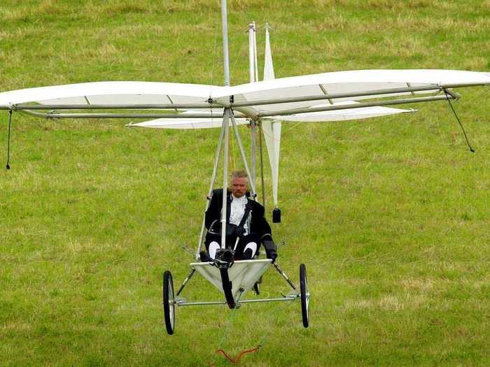In 2003, he took to the skies on a glider modeled after the world