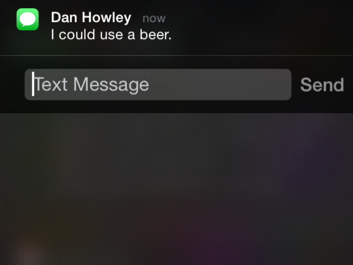 iOS 8 looks the same as iOS 7, but there are some small tweaks throughout the interface. For example, you can now reply to messages directly from the notification drawer.